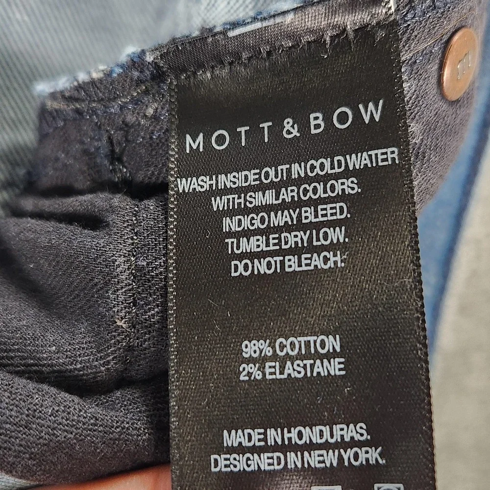 Mott & Bow Warren Slim‎ Straight Jeans Mens 38x32 Blue Stretch Denim Medium Wash